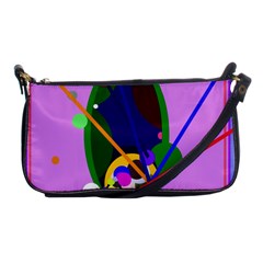 Pink Artistic Abstraction Shoulder Clutch Bags by Valentinaart