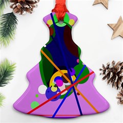 Pink Artistic Abstraction Ornament (christmas Tree)