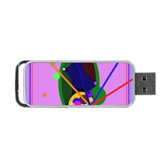 Pink Artistic Abstraction Portable Usb Flash (one Side) by Valentinaart