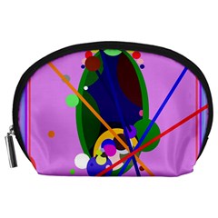 Pink Artistic Abstraction Accessory Pouches (large) 