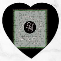 Gray Abstract Art Jigsaw Puzzle (heart)