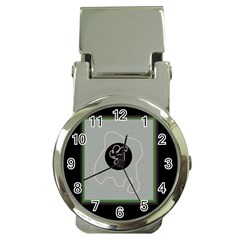 Gray abstract art Money Clip Watches