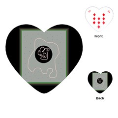 Gray abstract art Playing Cards (Heart) 