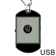 Gray abstract art Dog Tag USB Flash (Two Sides) 