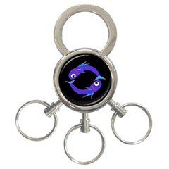 Blue Fishes 3-ring Key Chains by Valentinaart