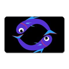 Blue Fishes Magnet (rectangular)