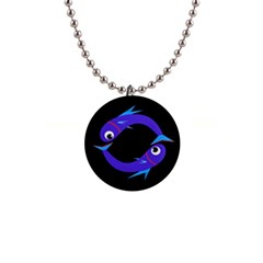 Blue Fishes Button Necklaces