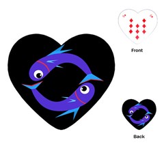 Blue Fishes Playing Cards (heart) 