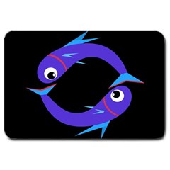 Blue Fishes Large Doormat 