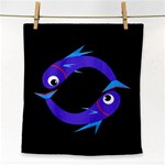 Blue fishes Face Towel Front