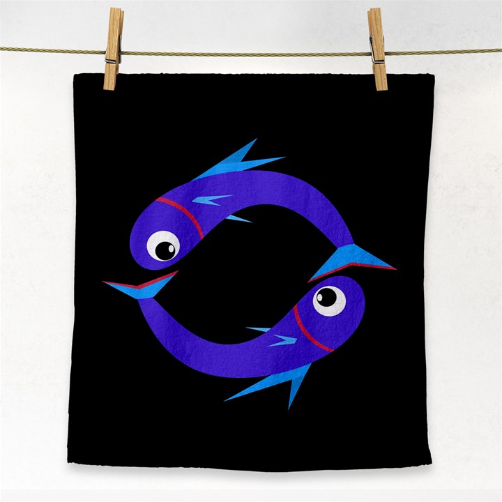 Blue fishes Face Towel