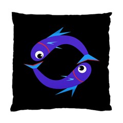 Blue Fishes Standard Cushion Case (one Side)