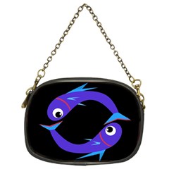 Blue Fishes Chain Purses (two Sides)  by Valentinaart