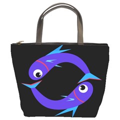 Blue Fishes Bucket Bags