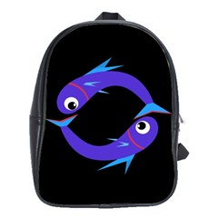 Blue Fishes School Bags(large) 