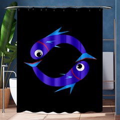 Blue Fishes Shower Curtain 60  X 72  (medium)  by Valentinaart