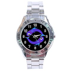 Blue Fishes Stainless Steel Analogue Watch