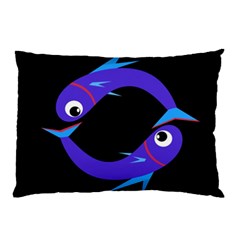 Blue Fishes Pillow Case (two Sides)