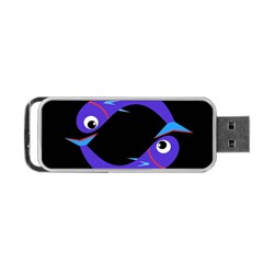 Blue Fishes Portable Usb Flash (two Sides) by Valentinaart