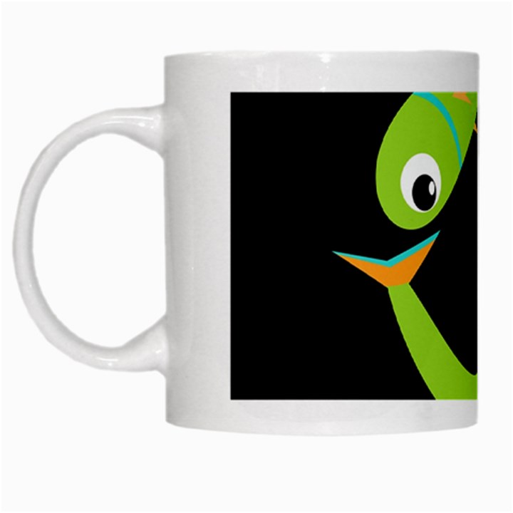 Green fishes White Mugs