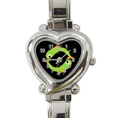 Green Fishes Heart Italian Charm Watch