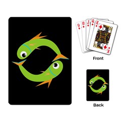 Green Fishes Playing Card