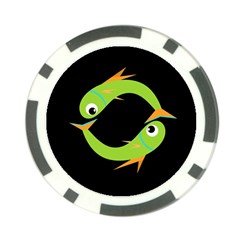 Green Fishes Poker Chip Card Guards