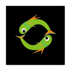 Green Fishes Face Towel