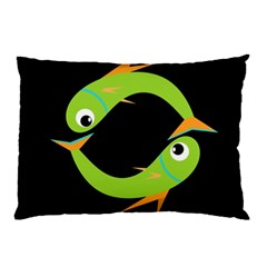 Green Fishes Pillow Case