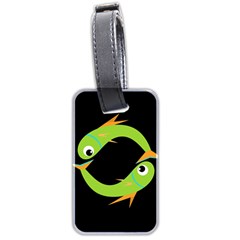 Green Fishes Luggage Tags (two Sides)