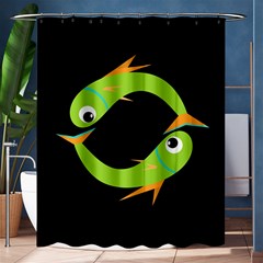 Green Fishes Shower Curtain 60  X 72  (medium)  by Valentinaart