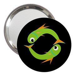 Green Fishes 3  Handbag Mirrors