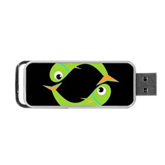 Green Fishes Portable Usb Flash (one Side) by Valentinaart