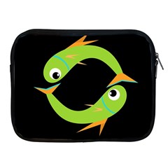 Green Fishes Apple Ipad 2/3/4 Zipper Cases