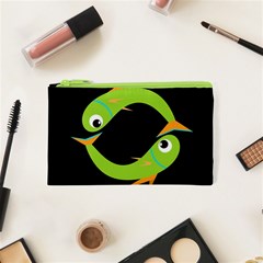 Green Fishes Cosmetic Bag (xs)