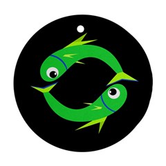 Green Fishes Ornament (round) 