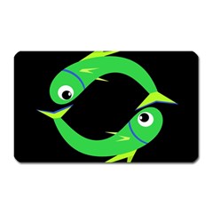 Green Fishes Magnet (rectangular)