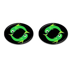 Green Fishes Cufflinks (oval)