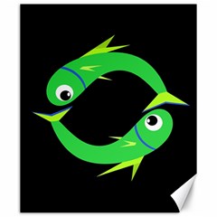 Green Fishes Canvas 20  X 24  