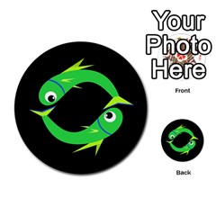 Green Fishes Multi-purpose Cards (round) 