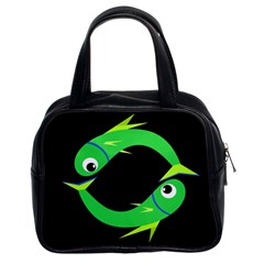 Green Fishes Classic Handbags (2 Sides)