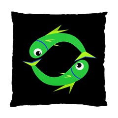 Green Fishes Standard Cushion Case (two Sides) by Valentinaart