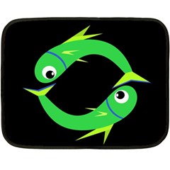 Green Fishes Fleece Blanket (mini)