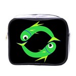 Green fishes Mini Toiletries Bags Front