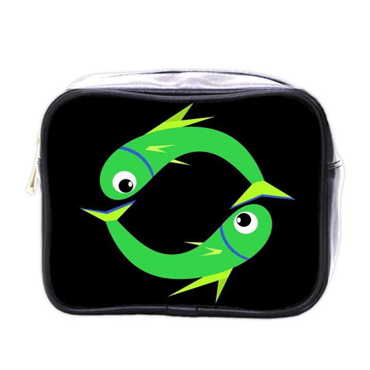 Green fishes Mini Toiletries Bags