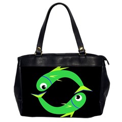 Green Fishes Office Handbags (2 Sides) 