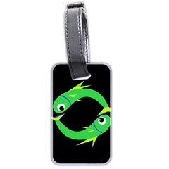 Green Fishes Luggage Tags (two Sides) by Valentinaart