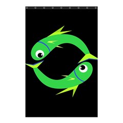 Green Fishes Shower Curtain 48  X 72  (small)  by Valentinaart