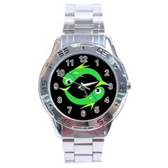 Green Fishes Stainless Steel Analogue Watch