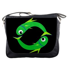 Green Fishes Messenger Bags